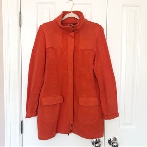 Ralph Lauren Orange Sweater Jacket - Size XL